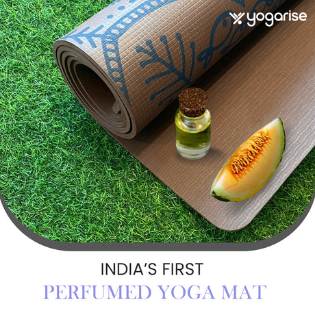 Yogarise Perfumed TPE Yoga Mat with Mandala Print and Carry Bag