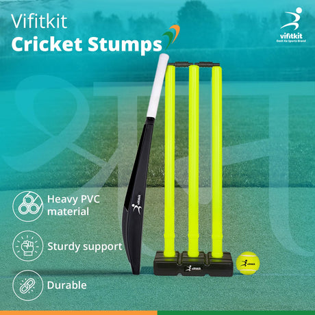 Vifitkit Cricket Stumps with Stand Cricket Kit Plastic Wickets