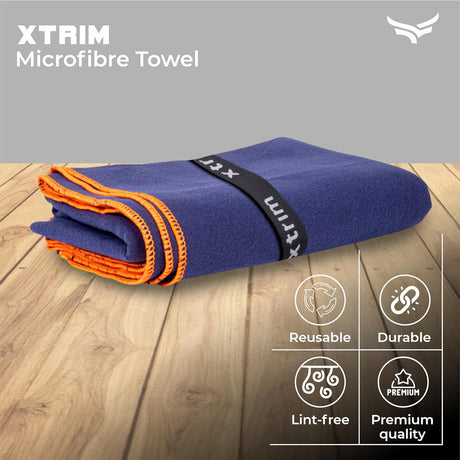 Xtrim Microfiber Towel Navy Blue