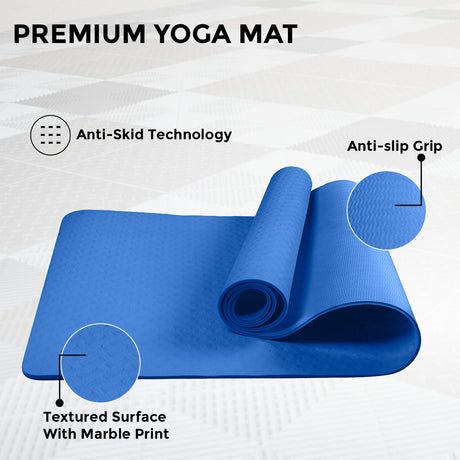 Yogarise Anti Skid Yoga Mat (6mm) with Bag & Strap Combo
