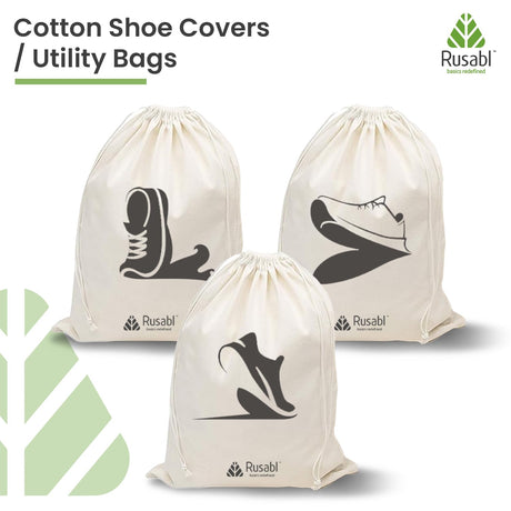 Rusabl Cotton Shoe Bag - Set of 3