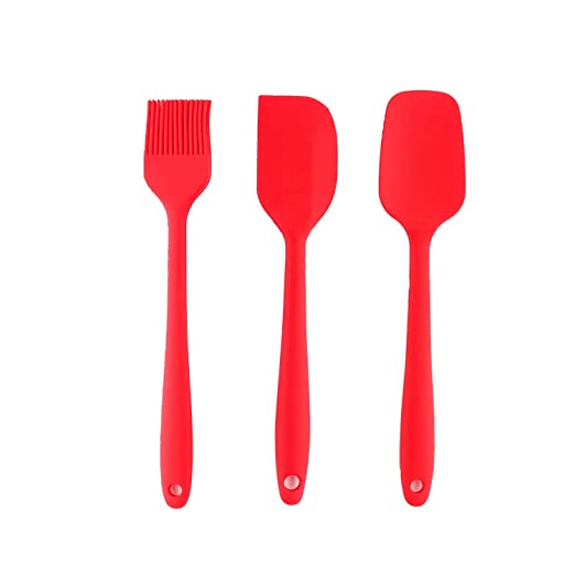 Frenchware (Set of 3) Small Spatula, Small Spoon & Brush (Red)