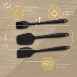 Frenchware (Set of 3) Small Spatula, Small Spoon & Brush (Black)