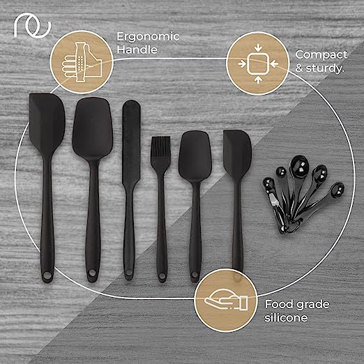 Frenchware Set of 6 + 5 Measuring Tablespoons (Black)