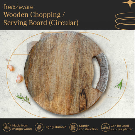 Frenchware Mango Wood Chopping Board (Circular)