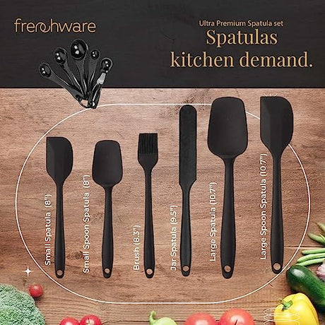 Frenchware Set of 6 + 5 Measuring Tablespoons (Black)