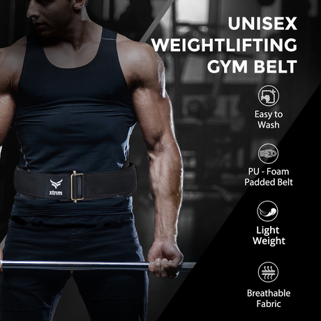 Xtrim Wings 6-Inches Unisex Black Weightlifting Gym Belt